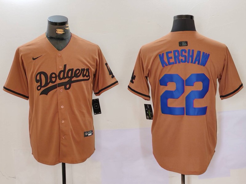 Men's Los Angeles Dodgers #22 Clayton Kershaw Olive Cool Base Limited Stitched Jersey