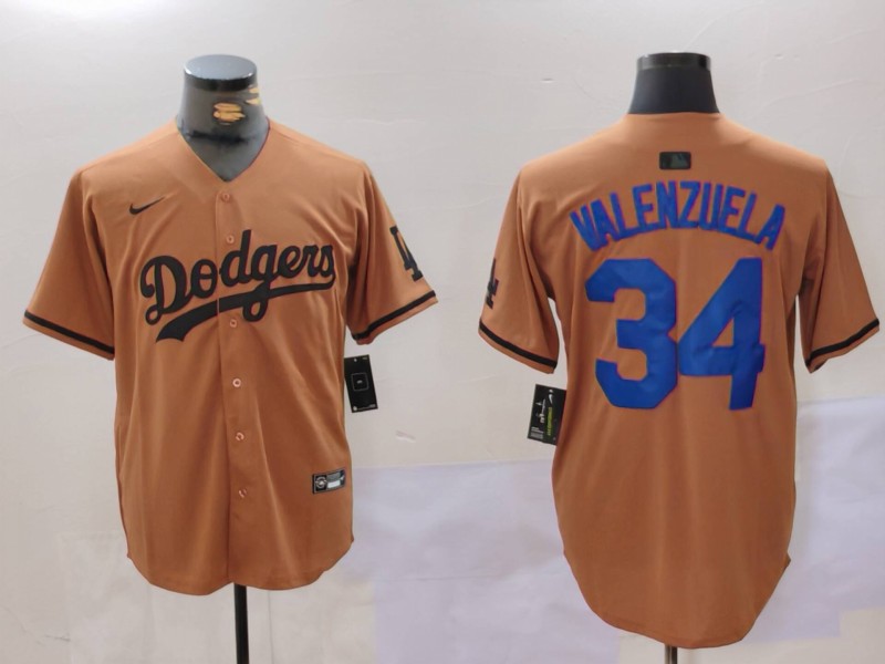 Men's Los Angeles Dodgers #34 Toro Valenzuela Olive Cool Base Limited Stitched Jersey