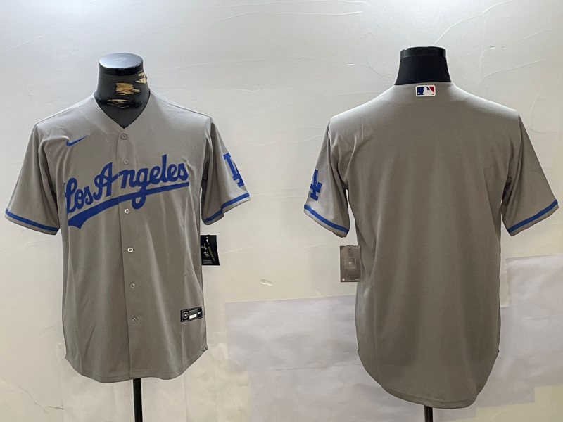 Men's Los Angeles Dodgers Blank Grey With los Cool Base Stitched Jersey