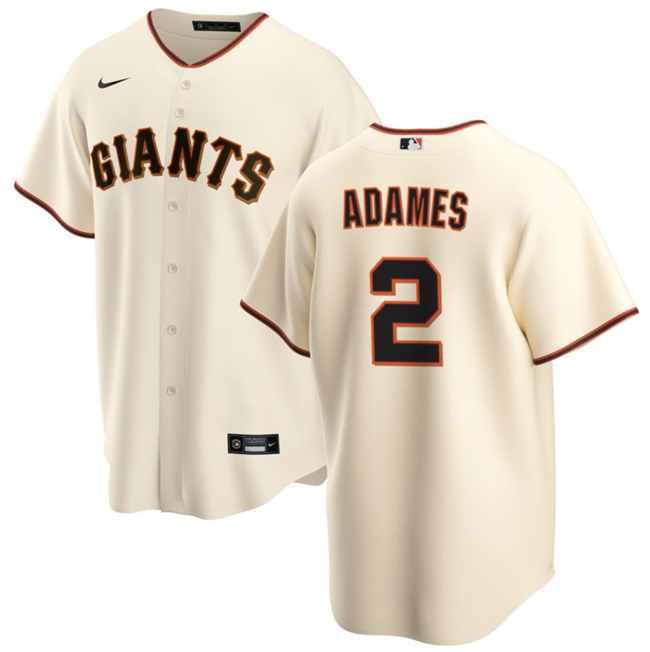 Men's San Francisco Giants #2 Willy Adames Cream Cool Base Stitched Baseball Jersey