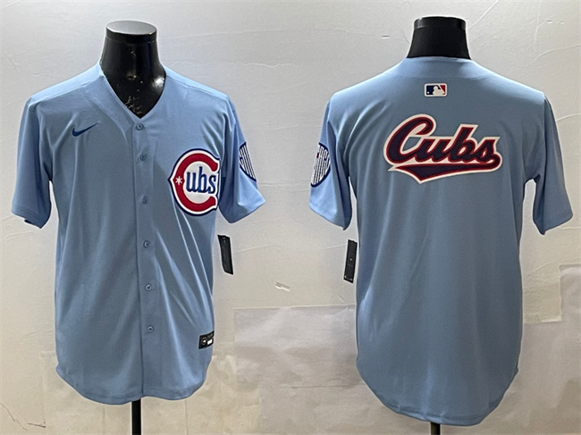 Men's Chicago Cubs Team Big Logo Blue 2024-25 2nd Alternate Limited Stitched Baseball Jersey