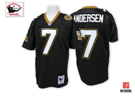 New Orleans Saints #7 Morten Andersen Black Throwback Jersey