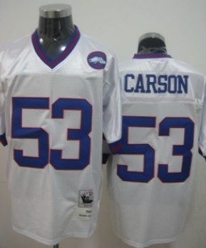 New York Giants #53 Harry Carson White Throwback Jersey