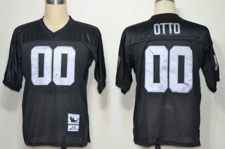 Oakland Raiders #00 Jim Otto Black Throwback Jersey