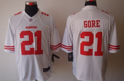 Nike San Francisco 49ers #21 Frank Gore White Limited Jersey