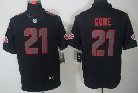 Nike San Francisco 49ers #21 Frank Gore Black Impact Limited Jersey