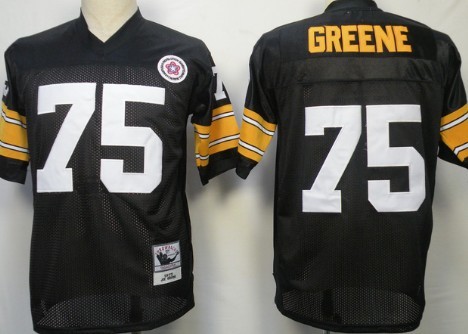 Pittsburgh Steelers #75 Joe Greene Black Throwback Jersey