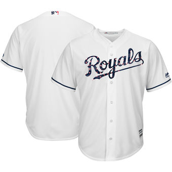 Kansas City Royals Majestic Blank White 2018 Stars & Stripes Cool Base Team Jersey