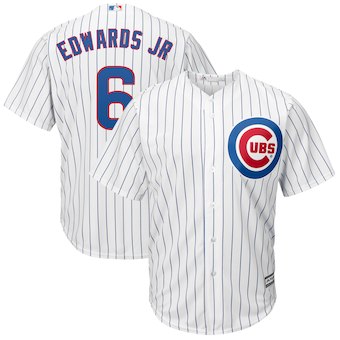 Men's Chicago Cubs 6 Carl Edwards Jr. Majestic Home White Cool Base Replica Player Jersey