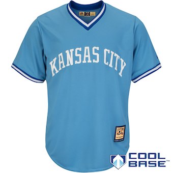 Men's Kansas City Royals Majestic Blank Light Blue Alternate Cooperstown Cool Base Team Jersey