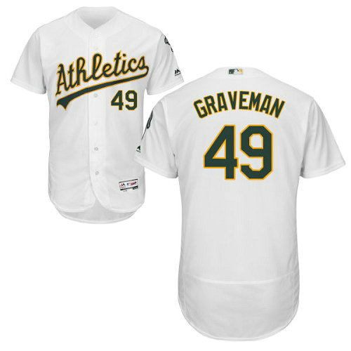 Oakland Athletics 49 Kendall Graveman White Flexbase Authentic Collection Stitched Baseball Jersey