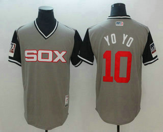 Men's Chicago White Sox #10 Yoan Moncada Yoyo Gray-Black 2018 Players' Weekend Authentic Jersey