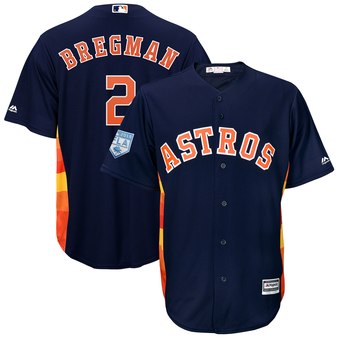 Men's Houston Astros 2 Alex Bregman Majestic Navy 2019 Spring Training Cool Base Player Jersey