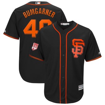 Men's San Francisco Giants 40 Madison Bumgarner Majestic Black 2019 Spring Training Cool Base Player Jersey