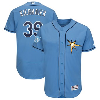 Men's Tampa Bay Rays 39 Kevin Kiermaier Majestic Light Blue 2019 Spring Training Flex Base Player Jersey