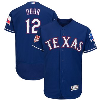 Men's Texas Rangers 12 Rougned Odor Majestic Royal 2019 Spring Training Flex Base Player Jersey