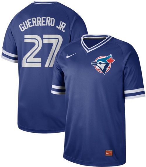 Blue Jays #27 Vladimir Guerrero Jr. Royal Authentic Cooperstown Collection Stitched Baseball Jersey