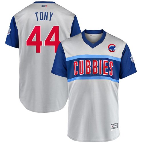 Men's Chicago Cubs 44 Anthony Rizzo Tony Gray 2019 MLB Little League Classic Player Jersey