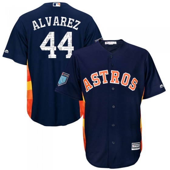 Men's Houston Astros #44 Yordan Alvarez Majestic Cool Base 2018 Spring Training Navy Jersey