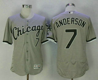 Men's Chicago White Sox #7 Tim Anderson Gray Road Stitched MLB Flex Base Jersey