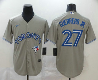 Men's Toronto Blue Jays #27 Vladimir Guerrero Jr. Gray Stitched MLB Cool Base Nike Jersey