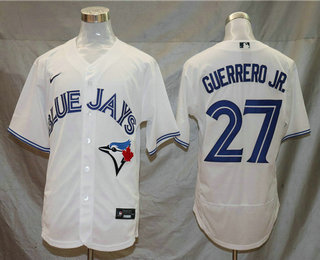 Men's Toronto Blue Jays #27 Vladimir Guerrero Jr. White Stitched MLB Flex Base Nike Jersey