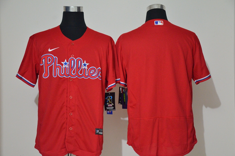 Men's Philadelphia Phillies Blank Red Stitched MLB Flex Base Nike Jersey