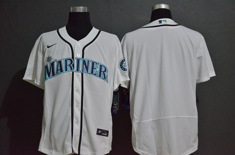 Men's Seattle Mariners Blank White Stitched MLB Flex Base Nike Jersey