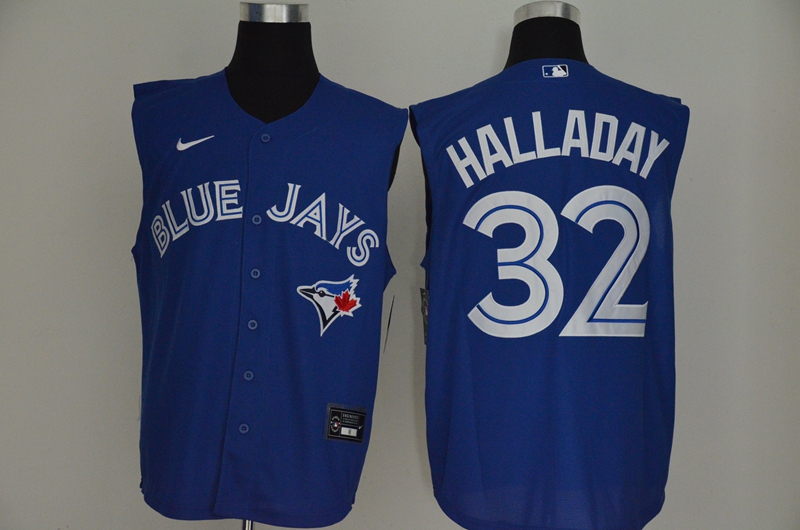 Men's Toronto Blue Jays #32 Roy Halladay Blue 2020 Cool and Refreshing Sleeveless Fan Stitched MLB Nike Jersey