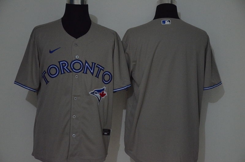 Men's Toronto Blue Jays Blank Gray Stitched MLB Cool Base Nike Jersey