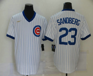 Men's Chicago Cubs #23 Ryne Sandberg White Pullover Cooperstown Collection Stitched MLB Nike Jersey