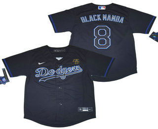 Men's Los Angeles Dodgers #8 Kobe Bryant Black Mamba Lights Out Black Fashion Stitched MLB Cool Base Nike Jersey