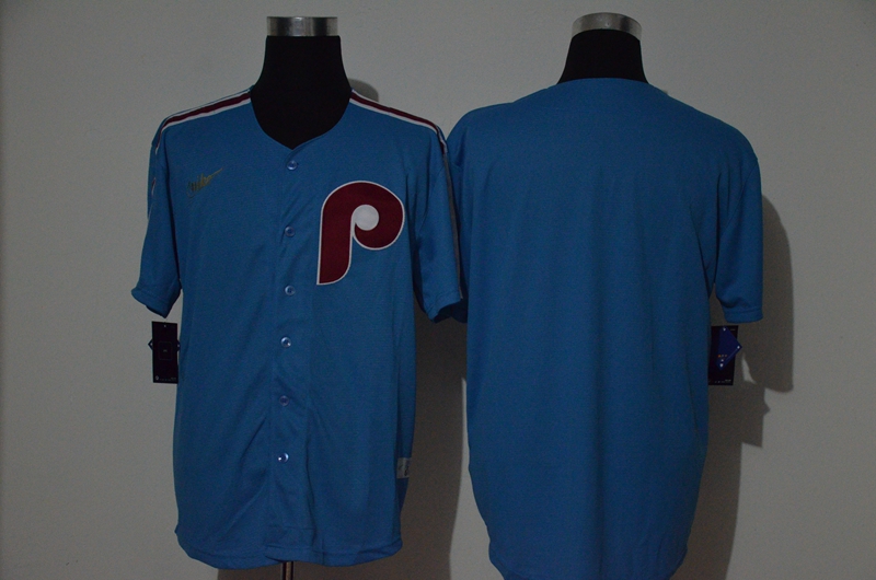 Men's Philadelphia Phillies Blank Light Blue Cooperstown Collection Stitched MLB Nike Jersey