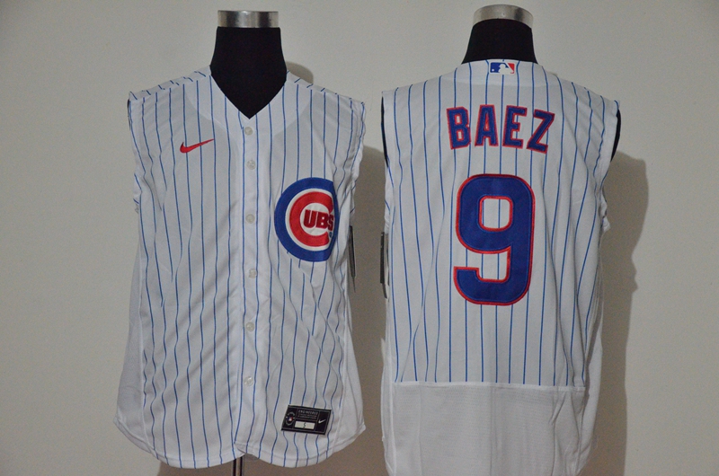 Men's Chicago Cubs #9 Javier Baez White 2020 Cool and Refreshing Sleeveless Fan Stitched Flex Nike Jersey