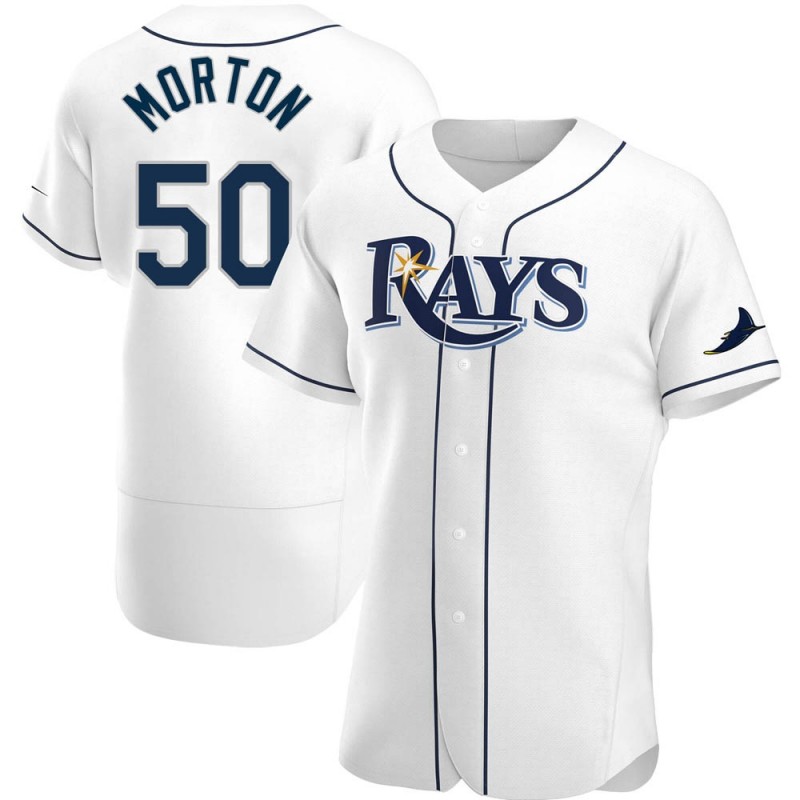 Men's Tampa Bay Rays #50 Charlie Morton White Home Nike Jersey