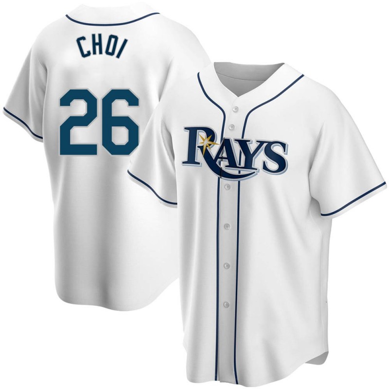 Men's Tampa Bay Rays Replica #26 Ji-Man Choi White Home Nike Jersey