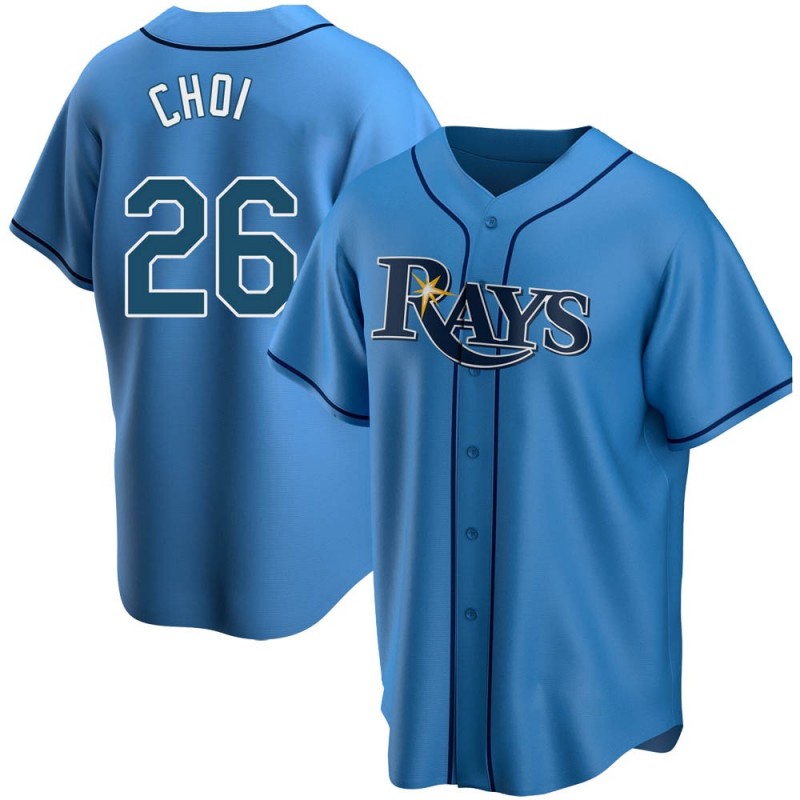 Men's Tampa Bay Rays Replica #26 Ji-Man Choi Light Blue Alternate Nike Jersey