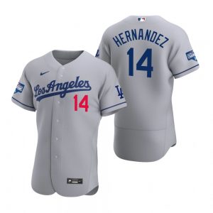 Los Angeles Dodgers #14 Enrique Hernandez Gray 2020 World Series Champions Road Jersey