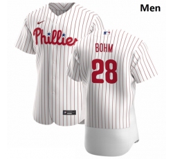 Philadelphia Phillies 28 Alec Bohm Men Nike White Home 2020 Authentic Player MLB Jersey