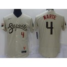 Men's Arizona Diamondback #4 Ketel Marte Gold 2021 City Connect Stitched MLB Flex Base Nike Jersey