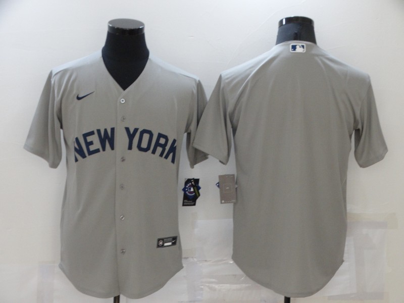 Men's New York Yankees Blank 2021 Grey Field of Dreams Cool Base Stitched Baseball Jersey