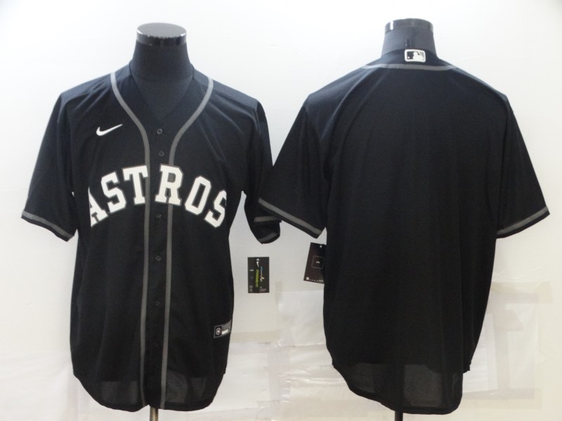 Men's Houston Astros Blank Black Stitched MLB Cool Base Nike Jersey