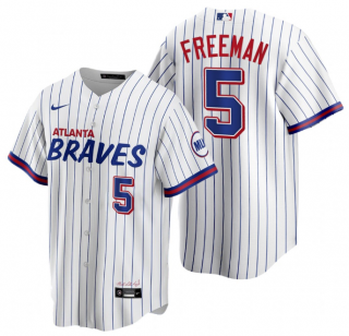 Men's Atlanta Braves #5 Freddie Freeman White 2021 City Connect Stitched Jersey