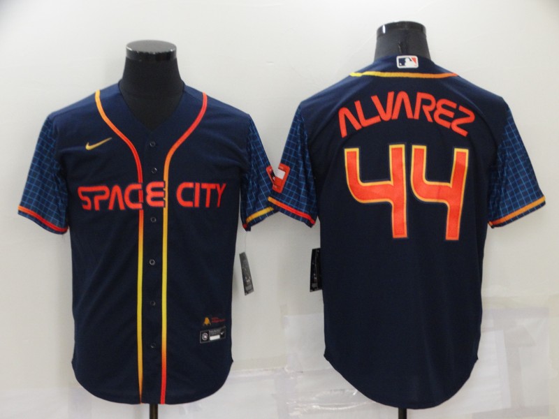 Men's Houston Astros #44 Yordan Alvarez 2022 Navy City Connect Cool Base Stitched Jersey