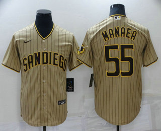 Men's San Diego Padres #55 Sean Manaea Brown Team Logo Stitched MLB Cool Base Nike Jersey