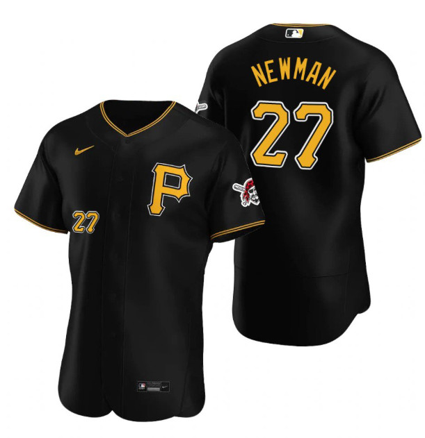 Men's Pittsburgh Pirates #27 Kevin Newman Black Flex Base Stitched MLB Jersey