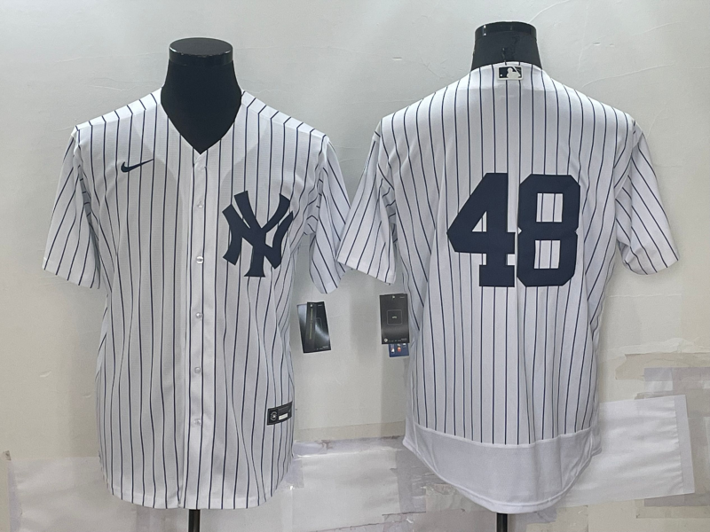 Men's New York Yankees #48 Anthony Rizzo White No Name Stitched MLB Flex Base Nike Jersey