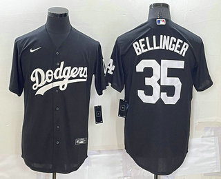 Men's Los Angeles Dodgers #35 Cody Bellinger Black Turn Back The Clock Stitched Cool Base Jersey