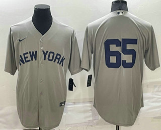 Men's New York Yankees #65 Nestor Cortes 2021 Grey Field of Dreams Cool Base Stitched Baseball Jersey