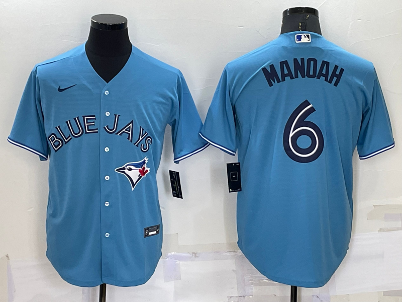 Men's Toronto Blue Jays #6 Alek Manoah Light Blue Stitched MLB Cool Base Nike Jersey